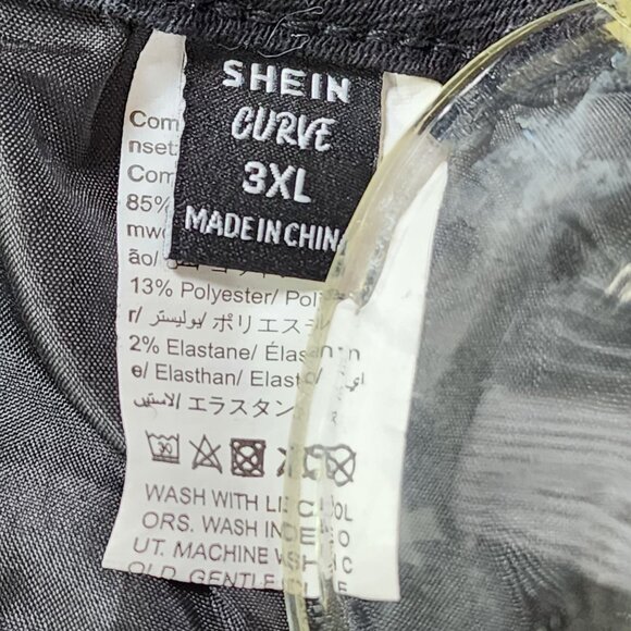 Shein Curve 3XL Womens Black Stretch Jeans With Pearl & Beaded Embellishments - Picture 5 of 8
